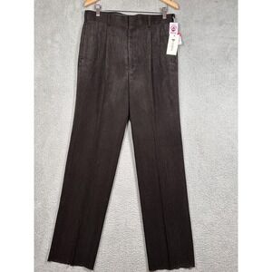 Nicole St Gilles Paris Pants Men 30 Brown Polyester Dress Trousers Straight Work